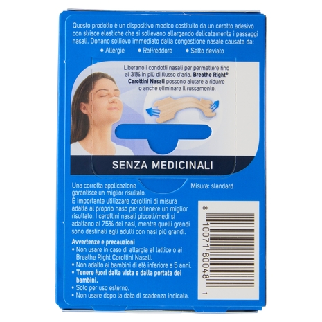 Breathe Right Cerottini Nasali RespiraBene Classici Standard 10 pz